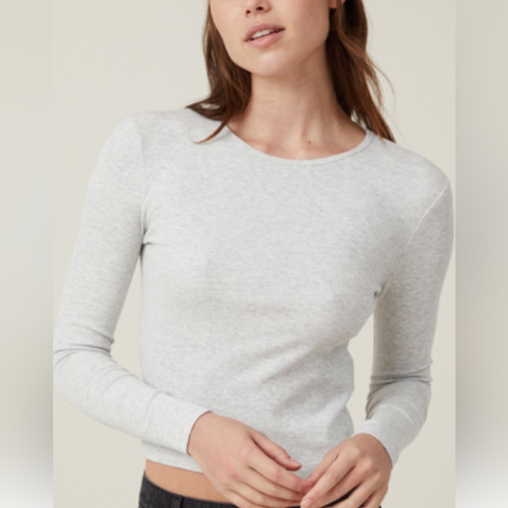 the one organic rib crew long sleeve top